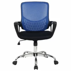 Hodedah Mesh Mid-Back Adjustable Height Office Chair In Blue Fabric -CYMAX Sales 1644079 2 L 1