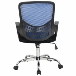 Hodedah Mesh Mid-Back Adjustable Height Office Chair In Blue Fabric -CYMAX Sales 1644079 4 L 1