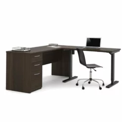 Bestar Embassy Height Adjustable L-Shaped Computer Desk With Hutch -CYMAX Sales 1644609 1 L 1