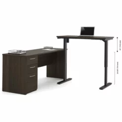 Bestar Embassy Height Adjustable L-Shaped Computer Desk With Hutch -CYMAX Sales 1644609 3 L 1