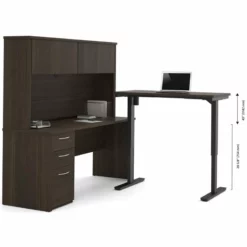 Bestar Embassy Height Adjustable L-Shaped Computer Desk With Hutch -CYMAX Sales 1644611 4 L 1
