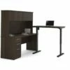 Bestar Embassy Height Adjustable L-Shaped Computer Desk In Chocolate -CYMAX Sales 1644611 L