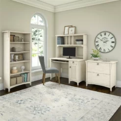 Bush Furniture Salinas Mission Engineered Wood Desk Office Suite In Gray -CYMAX Sales 1655461 1 L 1