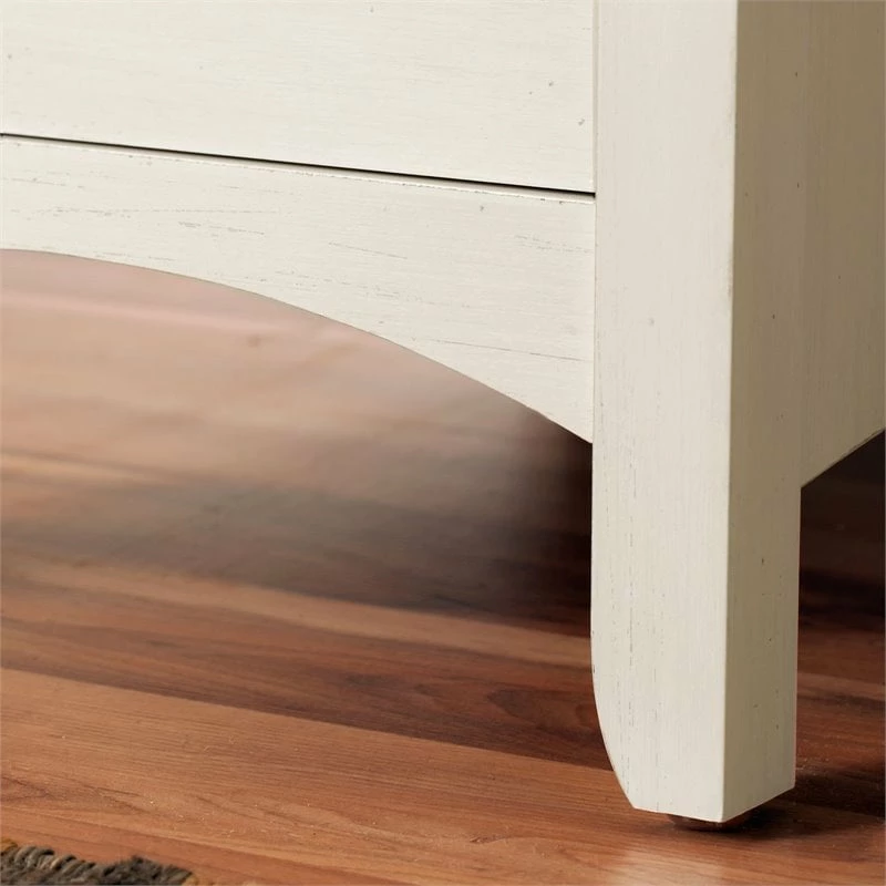 Salinas 60W L Desk W/ File Cabinet & Bookcase In Antique White - Engineered Wood 15 Salinas 60W L Desk W/ File Cabinet & Bookcase In Antique White - Engineered Wood - Image 13