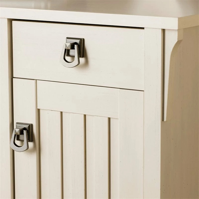 Salinas 60W L Desk W/ File Cabinet & Bookcase In Antique White - Engineered Wood 16 Salinas 60W L Desk W/ File Cabinet & Bookcase In Antique White - Engineered Wood - Image 14