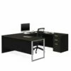 Bestar Pro Concept Plus U Desk With Hutch In Deep Gray And Black -CYMAX Sales 1663836 L
