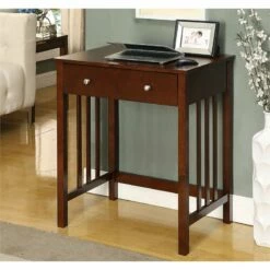 Convenience Concepts Designs2Go Mission Desk In Brown Oak Wood Finish -CYMAX Sales 1663941 1 L