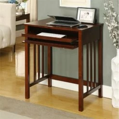 Convenience Concepts Designs2Go Mission Desk In Brown Oak Wood Finish -CYMAX Sales 1663941 2 L