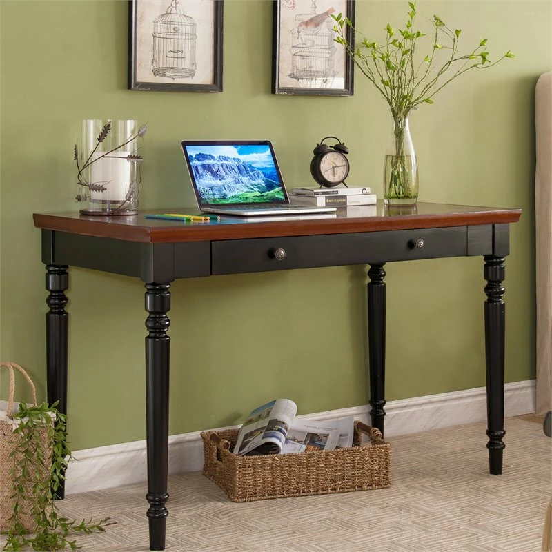 Leick Home Office Farmhouse Writing Desk With Center Drawer In White 4 Leick Home Office Farmhouse Writing Desk With Center Drawer In White - Image 2