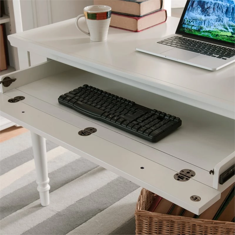 Leick Home Office Farmhouse Writing Desk With Center Drawer In White 14 Leick Home Office Farmhouse Writing Desk With Center Drawer In White - Image 12