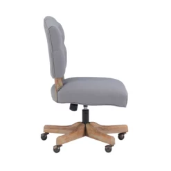 Linon Kelsey Wood Upholstered Swivel Office Chair In Gray -CYMAX Sales 1677646 14 L