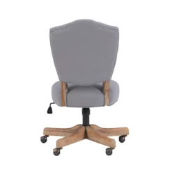 Linon Kelsey Wood Upholstered Swivel Office Chair In Gray -CYMAX Sales 1677646 16 L