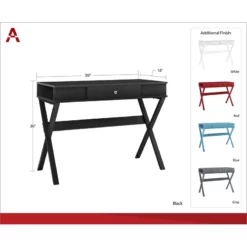 Ameriwood Home Paxton Campaign Desk In Black -CYMAX Sales 1691271 6 L