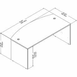 Studio C 72W Bow Front Desk In Storm Gray - Engineered Wood 34 Studio C 72W Bow Front Desk In Storm Gray - Engineered Wood -CYMAX Sales 1697018 8 L