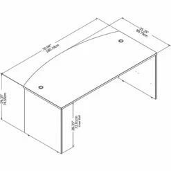 Studio C 72W Bow Front Desk In Storm Gray - Engineered Wood 28 Studio C 72W Bow Front Desk In Storm Gray - Engineered Wood -CYMAX Sales 1697019 4 L