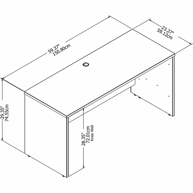 Studio C 60W X 24D Credenza Desk In Platinum Gray - Engineered Wood 17 Studio C 60W X 24D Credenza Desk In Platinum Gray - Engineered Wood - Image 15