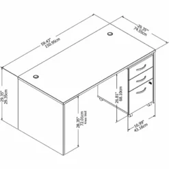 Studio C 60W X 30D Office Desk With Drawers In Black Walnut - Engineered Wood -CYMAX Sales 1697064 7 L