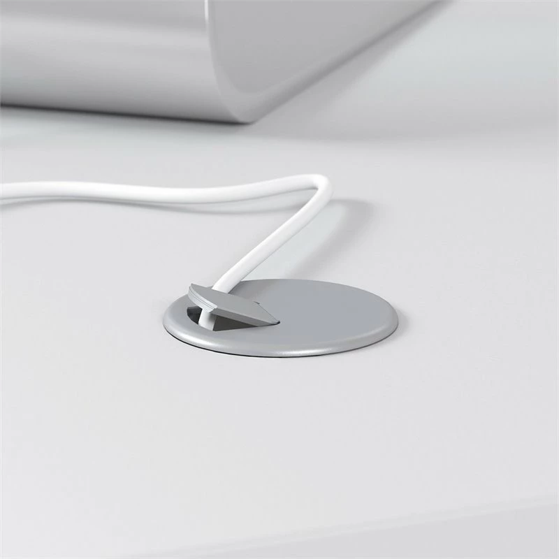 Studio C 60W Adjustable Desk With Credenza And Storage In Gray - Engineered Wood 8 Studio C 60W Adjustable Desk With Credenza And Storage In Gray - Engineered Wood - Image 6