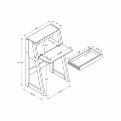 Furniture Of America Gase Farmhouse Wood Fold Down Desk In White Oak -CYMAX Sales 1703433 8 L 1
