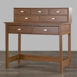 Baxton Studio McKinley Writing Desk In Oak - Engineered Wood -CYMAX Sales 1706910 4 L