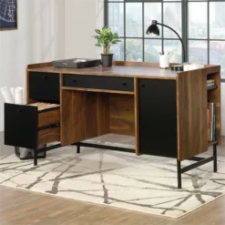 Sauder Harvey Park Engineered Wood Writing Desk In Grand Walnut -CYMAX Sales 1711953 17 L