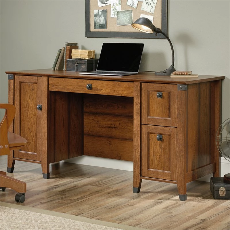 Sauder Carson Forge Engineered Wood Computer Desk In Coffee Oak 22 Sauder Carson Forge Engineered Wood Computer Desk In Coffee Oak - Image 20