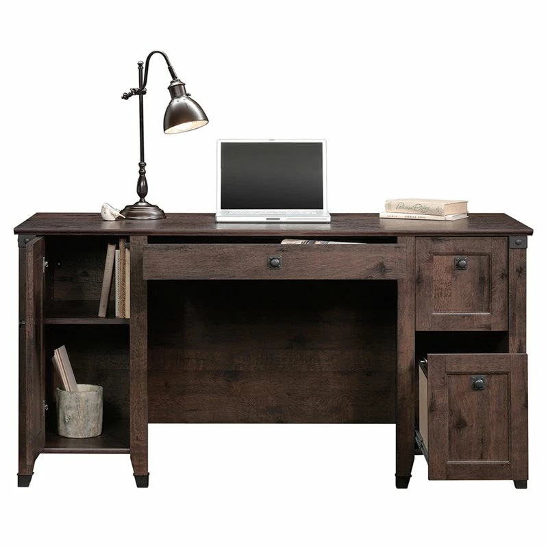 Sauder Carson Forge Engineered Wood Computer Desk In Coffee Oak 7 Sauder Carson Forge Engineered Wood Computer Desk In Coffee Oak - Image 5