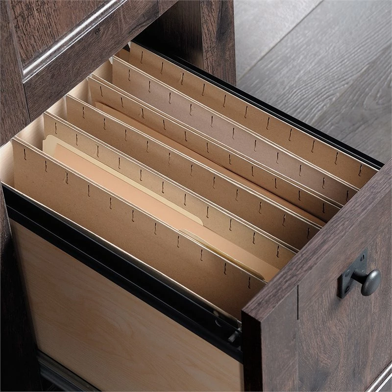 Sauder Carson Forge Engineered Wood Computer Desk In Coffee Oak 11 Sauder Carson Forge Engineered Wood Computer Desk In Coffee Oak - Image 9