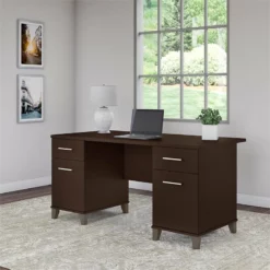 Somerset 60W Office Desk With Drawers In White - Engineered Wood -CYMAX Sales 1714158 17 L 1