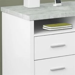 Computer Desk Home Office Corner 80"L L Shape Work Laptop Metal Grey White -CYMAX Sales 1715277 2 L