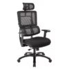 Vertical Black Mesh Back Chair With Shiny Black Base With Headrest -CYMAX Sales 1715744 1 L