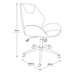 Chatsworth Office Chair In Black Faux Leather With Chrome Base -CYMAX Sales 1717005 6 L
