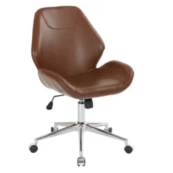 Chatsworth Office Chair In Black Faux Leather With Chrome Base -CYMAX Sales 1717006 L