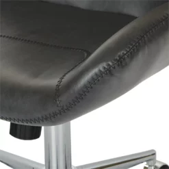 Chatsworth Office Chair In Black Faux Leather With Chrome Base -CYMAX Sales 1717007 3 L
