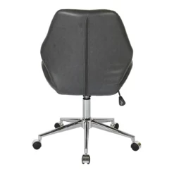 Chatsworth Office Chair In Black Faux Leather With Chrome Base -CYMAX Sales 1717007 5 L