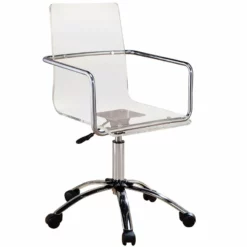 Coaster Amaturo Amaturo Swivel Metal Frame Office Chair In Clear Acrylic Seat