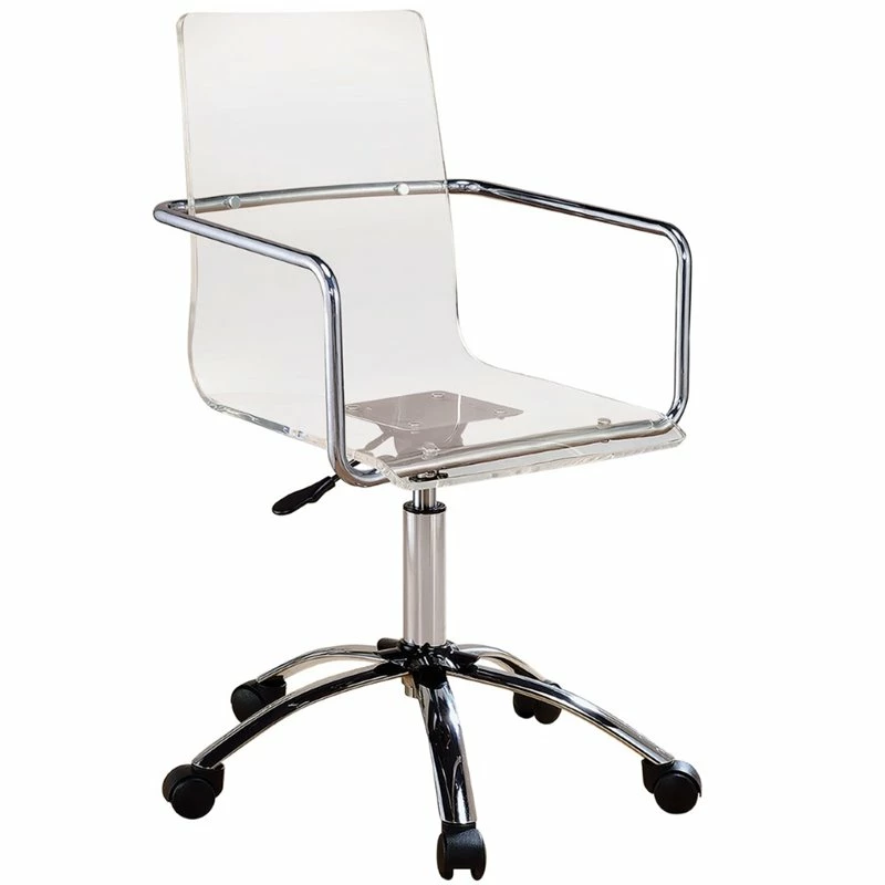 Coaster Amaturo Amaturo Swivel Metal Frame Office Chair In Clear Acrylic Seat 3 Coaster Amaturo Amaturo Swivel Metal Frame Office Chair In Clear Acrylic Seat