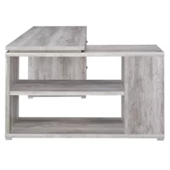 Coaster Yvette Transitional Wood L-Shaped Storage Desk In Gray -CYMAX Sales 1718453 8 L