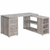 Coaster Yvette Transitional Wood L-Shaped Storage Desk In Gray 1 Coaster Yvette Transitional Wood L-Shaped Storage Desk In Gray -CYMAX Sales 1718453 L