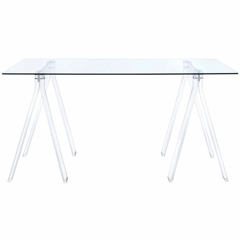 Coaster Amaturo Contemporary Rectangular Clear Glass Top Writing Desk 4 Coaster Amaturo Contemporary Rectangular Clear Glass Top Writing Desk - Image 2