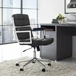 Modway Portray Highback Upholstered Vinyl And Aluminum Office Chair In Brown 27 Modway Portray Highback Upholstered Vinyl And Aluminum Office Chair In Brown -CYMAX Sales 1738876 1 L