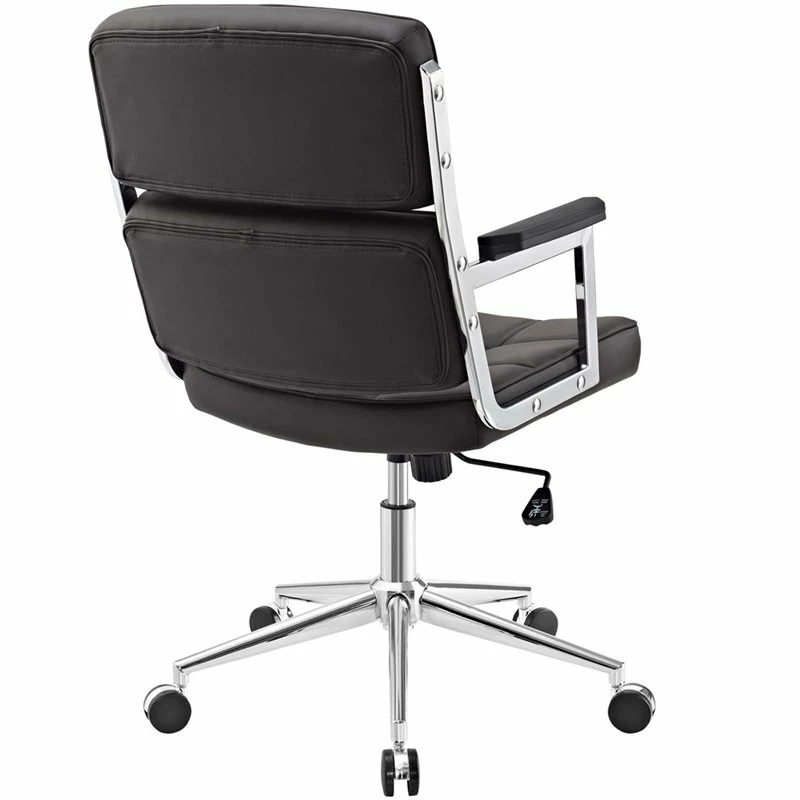 Modway Portray Highback Upholstered Vinyl And Aluminum Office Chair In Brown 10 Modway Portray Highback Upholstered Vinyl And Aluminum Office Chair In Brown - Image 8