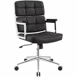 Modway Portray Highback Upholstered Vinyl And Aluminum Office Chair In Brown 22 Modway Portray Highback Upholstered Vinyl And Aluminum Office Chair In Brown -CYMAX Sales 1738877 L