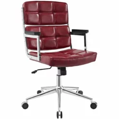 Modway Portray Highback Upholstered Vinyl And Aluminum Office Chair In Brown 30 Modway Portray Highback Upholstered Vinyl And Aluminum Office Chair In Brown -CYMAX Sales 1738878 L