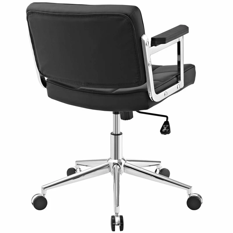 Modway Portray Mid Back Upholstered Vinyl And Aluminum Office Chair In White 10 Modway Portray Mid Back Upholstered Vinyl And Aluminum Office Chair In White - Image 8