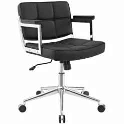 Modway Portray Mid Back Upholstered Vinyl And Aluminum Office Chair In White 22 Modway Portray Mid Back Upholstered Vinyl And Aluminum Office Chair In White -CYMAX Sales 1738880 L