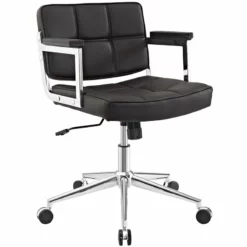Modway Portray Mid Back Upholstered Vinyl And Aluminum Office Chair In White 30 Modway Portray Mid Back Upholstered Vinyl And Aluminum Office Chair In White -CYMAX Sales 1738881 L