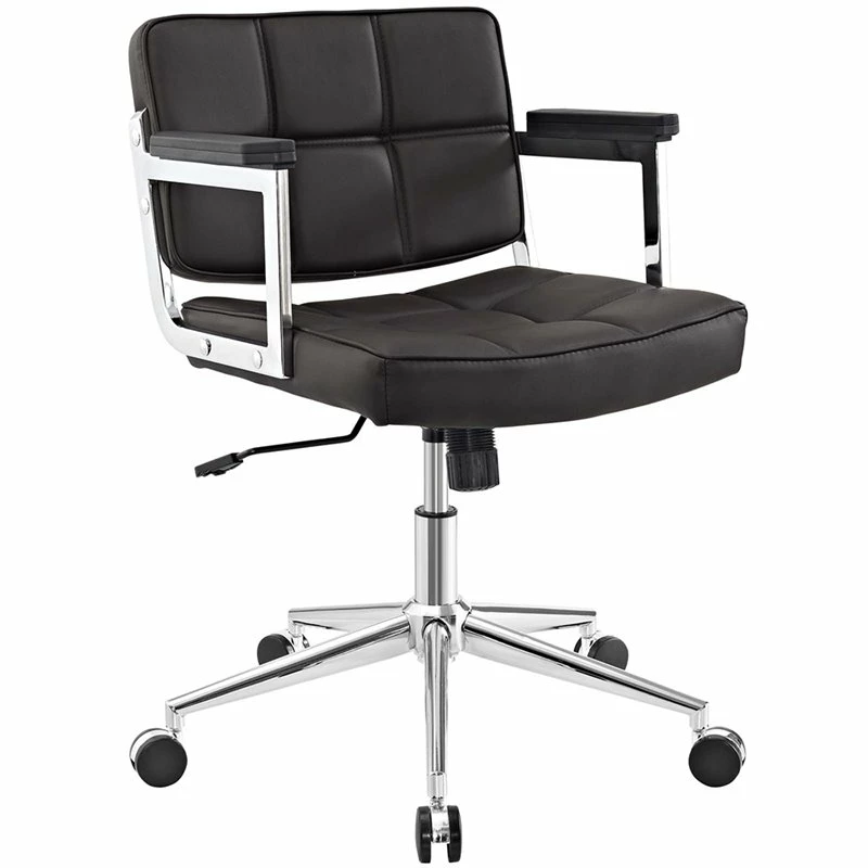 Modway Portray Mid Back Upholstered Vinyl And Aluminum Office Chair In White 15 Modway Portray Mid Back Upholstered Vinyl And Aluminum Office Chair In White - Image 13