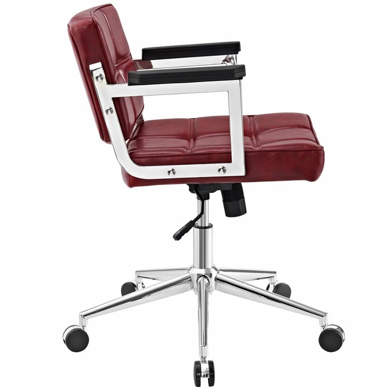 Modway Portray Mid Back Upholstered Vinyl And Aluminum Office Chair In White 13 Modway Portray Mid Back Upholstered Vinyl And Aluminum Office Chair In White - Image 11