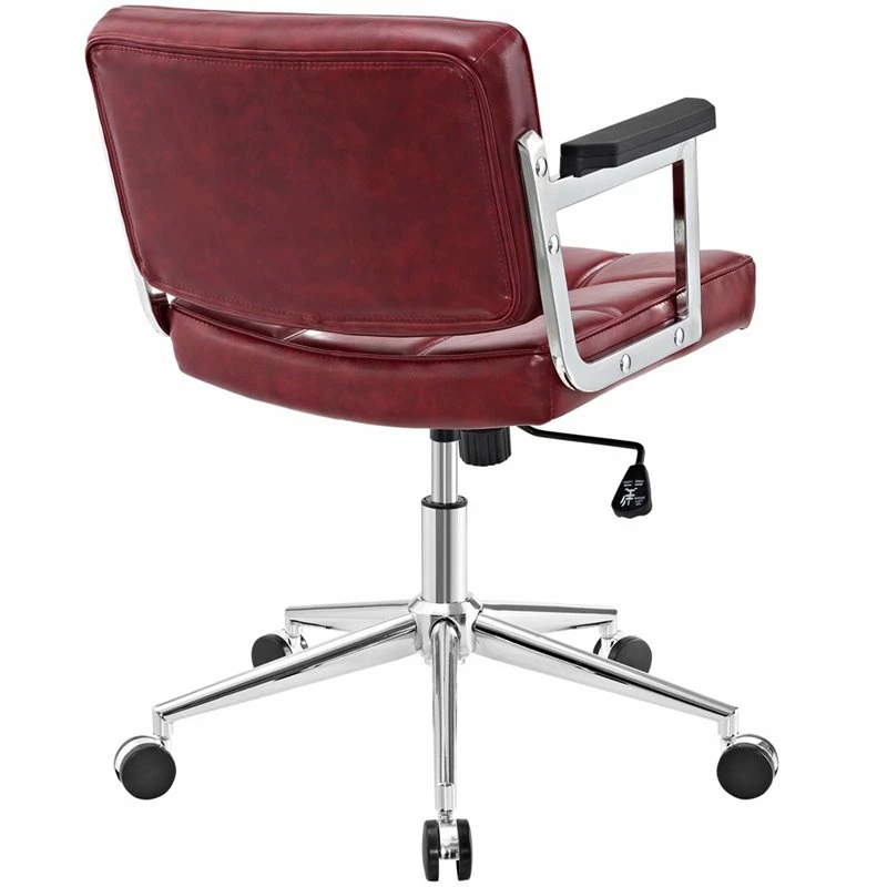 Modway Portray Mid Back Upholstered Vinyl And Aluminum Office Chair In White 14 Modway Portray Mid Back Upholstered Vinyl And Aluminum Office Chair In White - Image 12